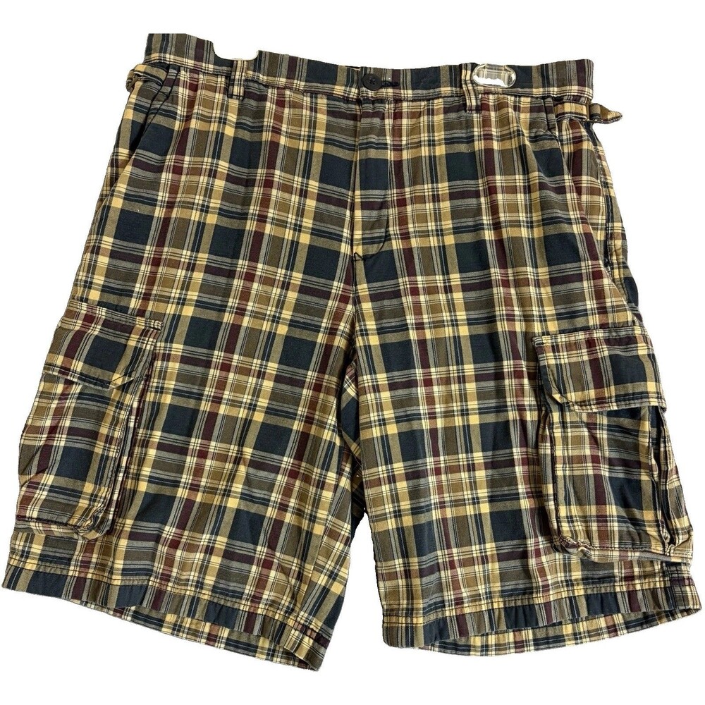 Vintage Tommy Hilfiger Plaid Cargo Shorts Multicolor Mens Size 34 Inseam 11" EUC
